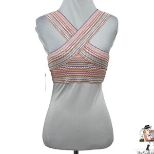 Hobie Junior's Standard Lets Stitch Together Elastic Bikini Top NWOT Size M -8